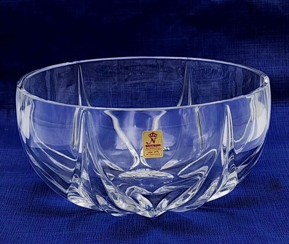 Nachtmann Krokus 8.5" Clear Crystal Bowl 24% Lead Germany in original Box